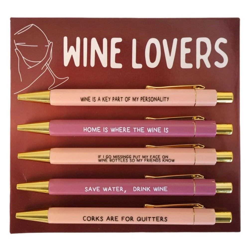Wine Lovers Pen Set with Gold Accents